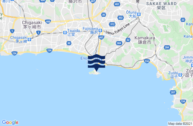 Mappa delle Getijden in E No Sima, Japan