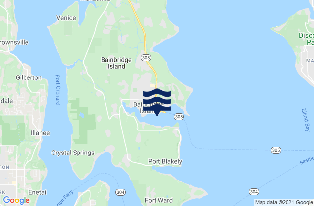 Mappa delle Getijden in Eagle Harbor (Bainbridge Island), United States