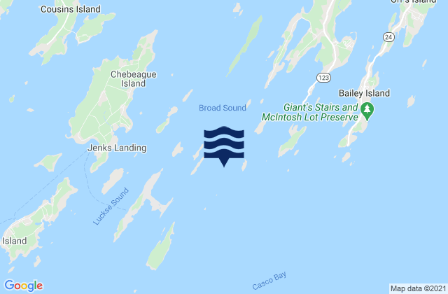 Mappa delle Getijden in Eagle Island W. of. Broad Sound, United States