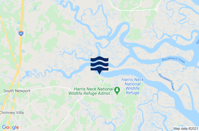 Mappa delle Getijden in Eagle Neck South Newport River, United States