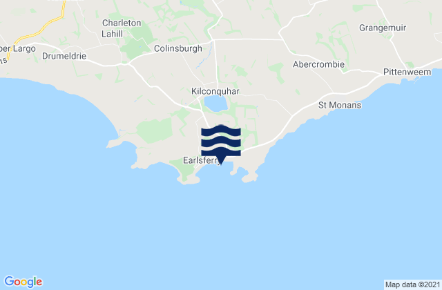 Mappa delle Getijden in Earlsferry Beach, United Kingdom