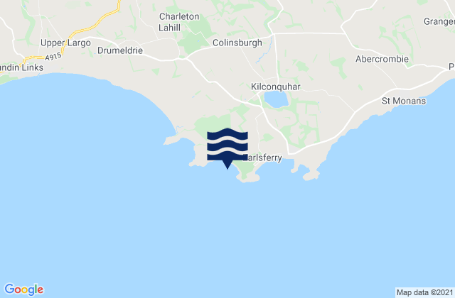 Mappa delle Getijden in Earlsferry West Beach, United Kingdom