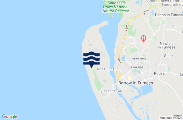 Mappa delle Getijden in Earnse Bay Beach, United Kingdom