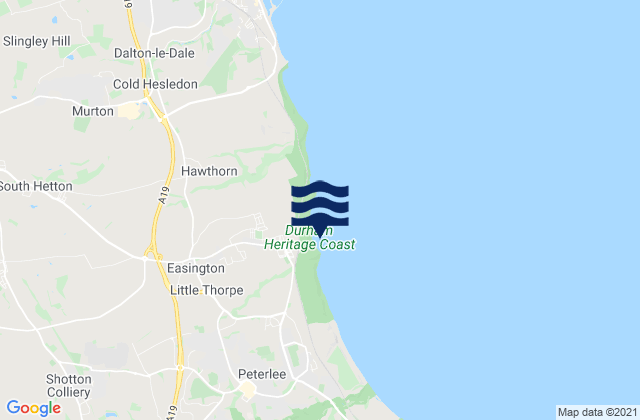 Mappa delle Getijden in Easington Beach, United Kingdom