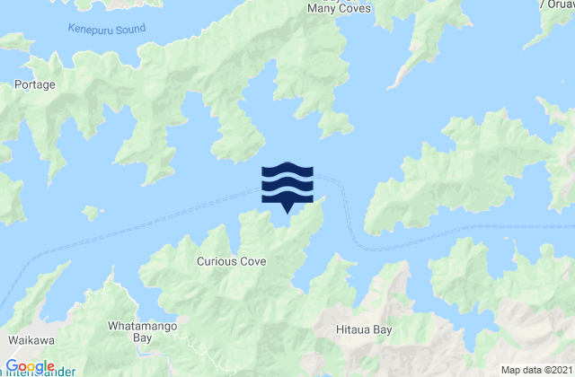 Mappa delle Getijden in East Bay, New Zealand