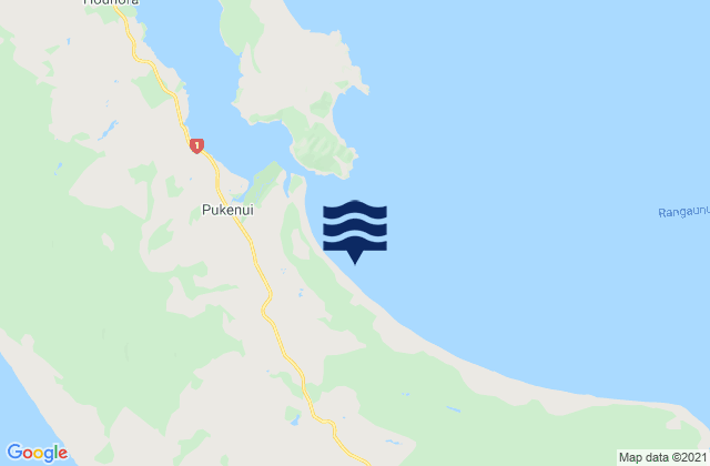 Mappa delle Getijden in East Beach, New Zealand