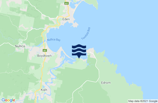 Mappa delle Getijden in East Boyd Bay, Australia