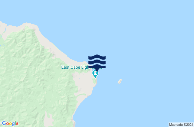 Mappa delle Getijden in East Cape, New Zealand