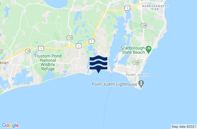 Mappa delle Getijden in East Matunuck State Beach, United States