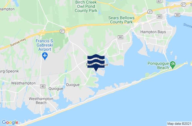 Mappa delle Getijden in East Quogue, United States