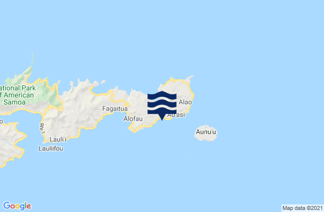 Mappa delle Getijden in East Vaifanua County (historical), American Samoa