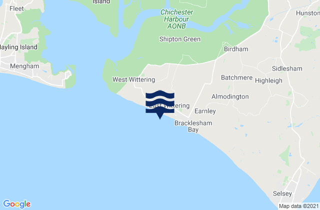 Mappa delle Getijden in East Wittering Beach, United Kingdom