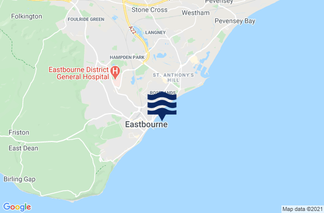 Mappa delle Getijden in Eastbourne East Beach, United Kingdom