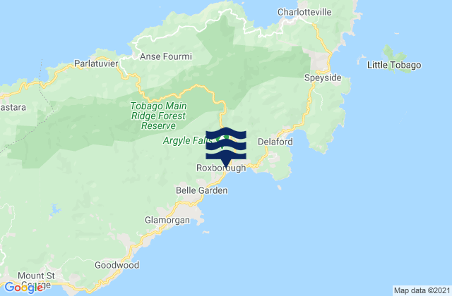 Mappa delle Getijden in Eastern Tobago, Trinidad and Tobago