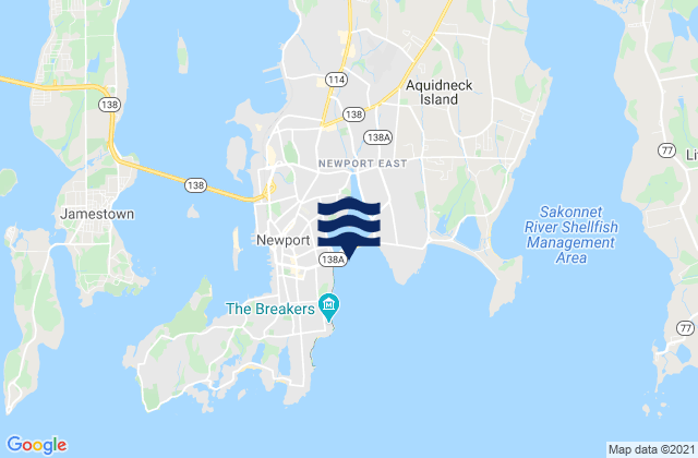 Mappa delle Getijden in Eastons Beach (1st Beach), United States