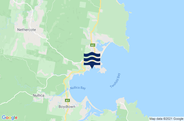 Mappa delle Getijden in Eden, Australia