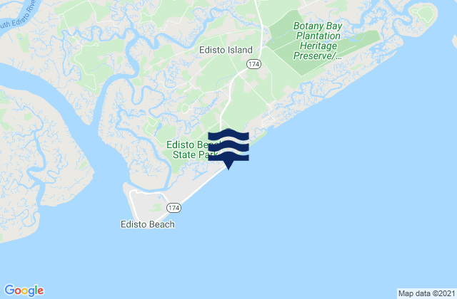 Mappa delle Getijden in Edisto Beach (Edisto Island), United States