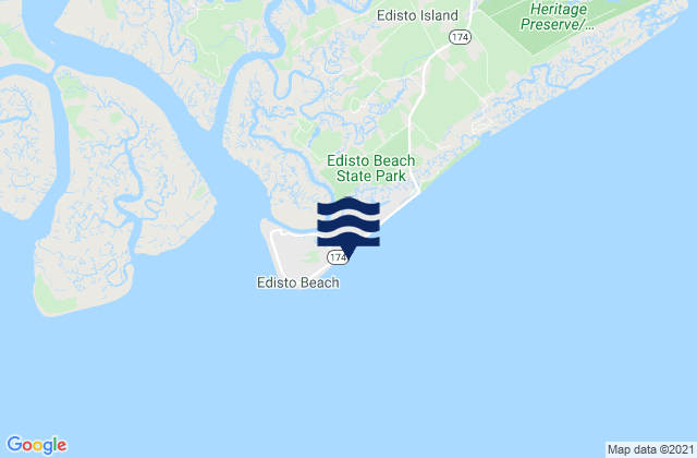 Mappa delle Getijden in Edisto Beach, United States