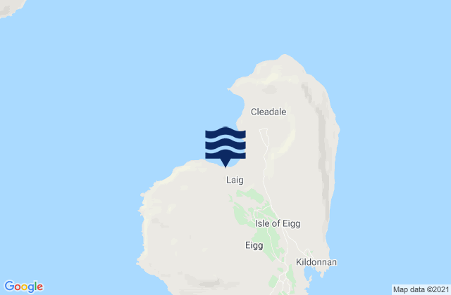 Mappa delle Getijden in Eigg Island, United Kingdom