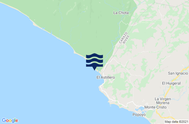 Mappa delle Getijden in El Astillero, Nicaragua