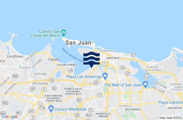 Mappa delle Getijden in El Cinco Barrio, Puerto Rico