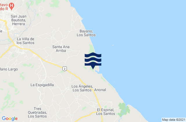 Mappa delle Getijden in El Ejido, Panama