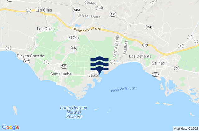 Mappa delle Getijden in El Ojo, Puerto Rico