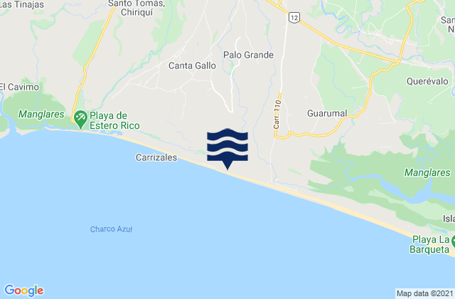 Mappa delle Getijden in El Tejar, Panama