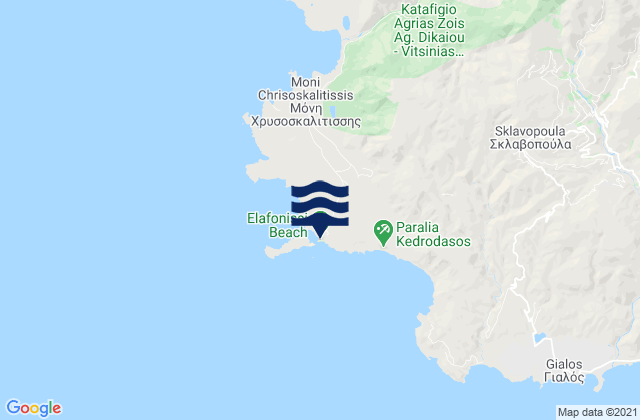 Mappa delle Getijden in Elafonisi beach, Greece