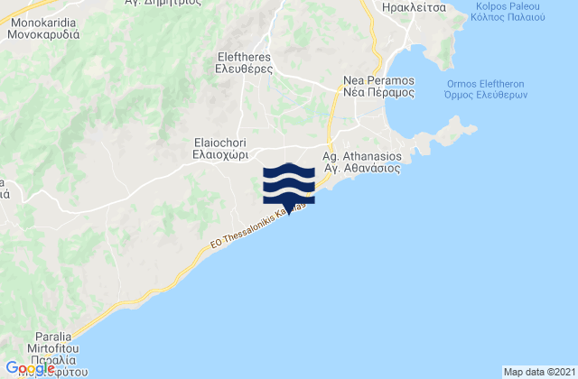 Mappa delle Getijden in Eleftherés, Greece