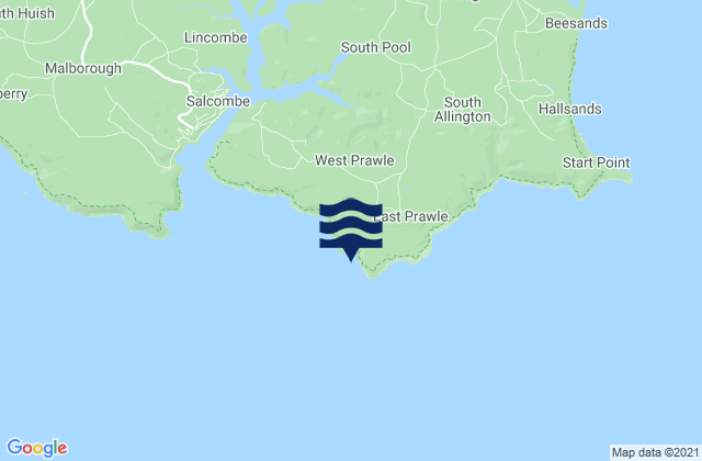 Mappa delle Getijden in Elender Cove Beach, United Kingdom