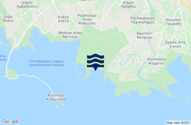 Mappa delle Getijden in Eleoúsa, Greece