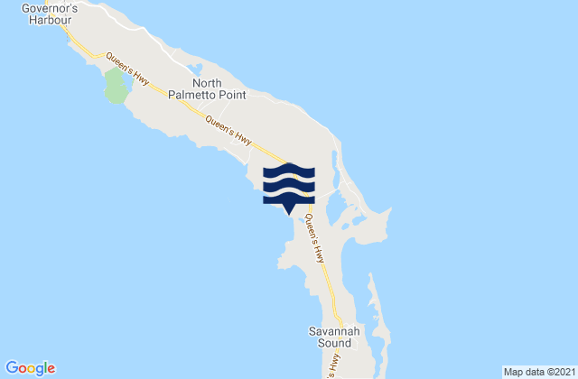 Mappa delle Getijden in Eleuthera Island, Bahamas