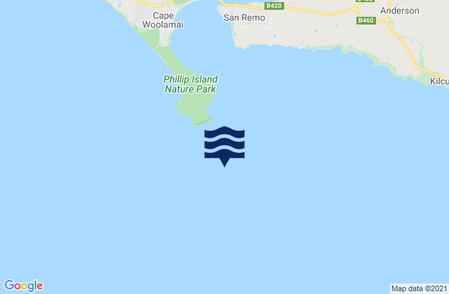 Mappa delle Getijden in Elizabeth Island, Australia