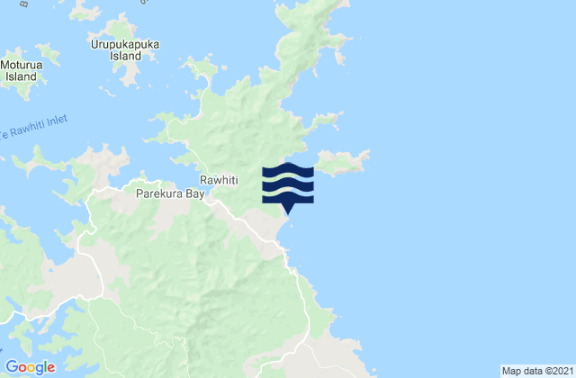 Mappa delle Getijden in Elliot Bay, New Zealand
