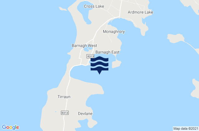 Mappa delle Getijden in Elly Bay, Ireland