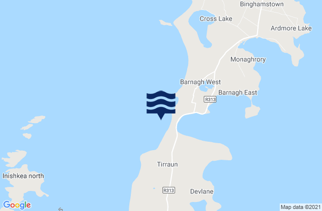 Mappa delle Getijden in Elly Bay West, Ireland