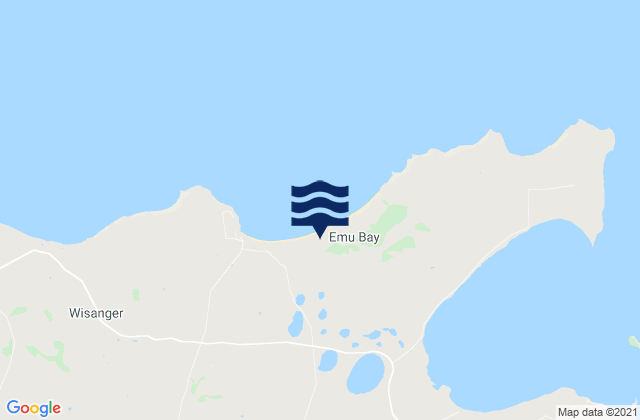 Mappa delle Getijden in Emu Bay, Australia
