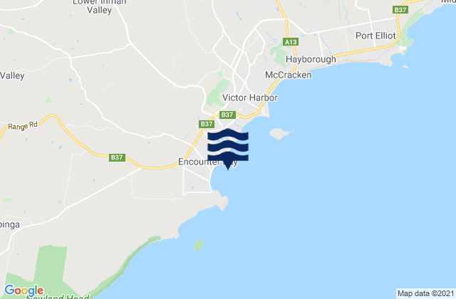 Mappa delle Getijden in Encounter Bay, Australia