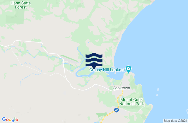 Mappa delle Getijden in Endeavour River North, Australia