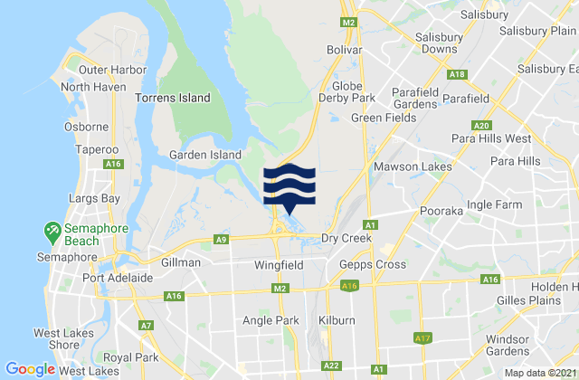 Mappa delle Getijden in Enfield, Australia