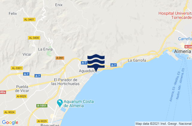 Mappa delle Getijden in Enix, Spain
