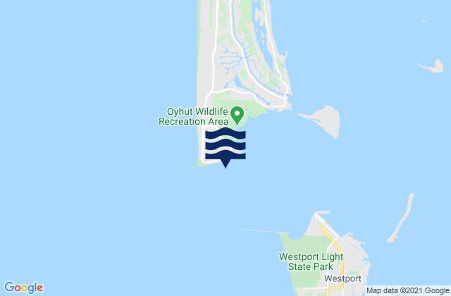 Mappa delle Getijden in Entrance 0.2 mile south of north jetty, United States