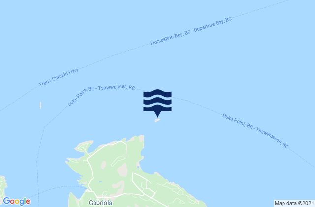 Mappa delle Getijden in Entrance Island, Canada