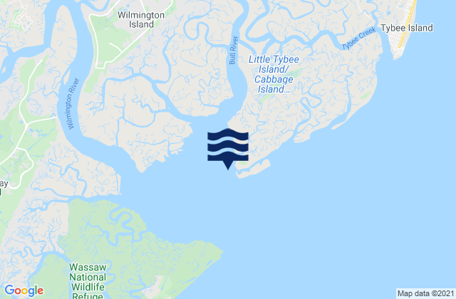 Mappa delle Getijden in Entrance off Beach Hammock, United States
