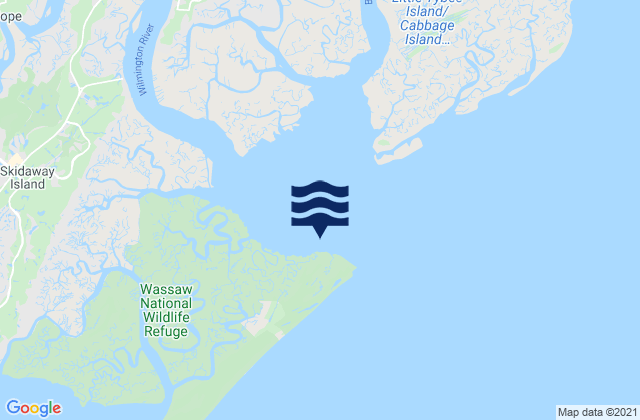 Mappa delle Getijden in Entrance off Wassaw Island, United States