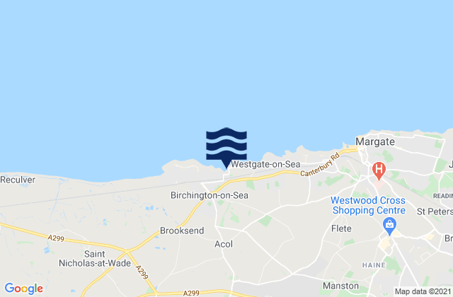 Mappa delle Getijden in Epple Bay Beach, United Kingdom