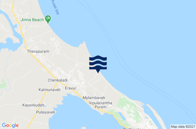 Mappa delle Getijden in Eravur Town, Sri Lanka