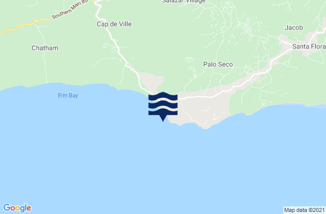 Mappa delle Getijden in Erin Bay, Trinidad and Tobago