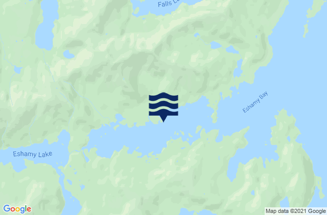 Mappa delle Getijden in Eshamy Lagoon, United States